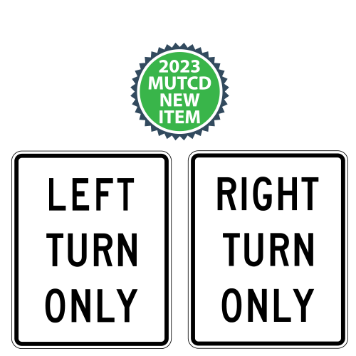 Left or Right Turn Only Sign